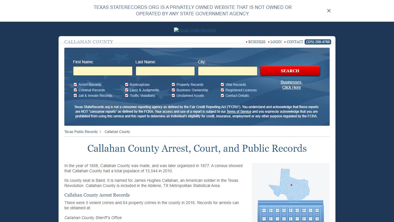 Callahan County Arrest, Court, and Public Records