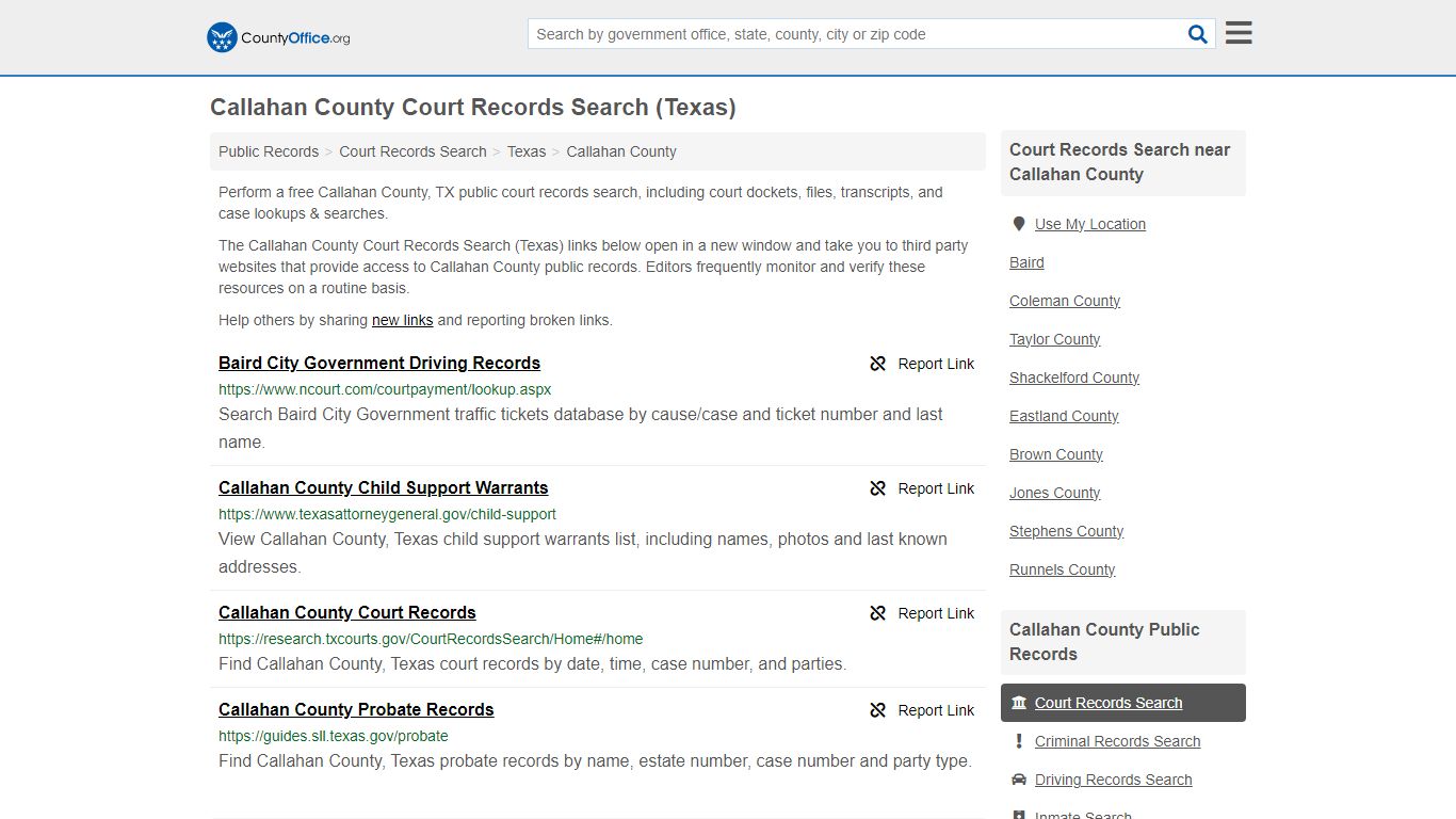 Court Records Search - Callahan County, TX (Adoptions, Criminal, Child ...
