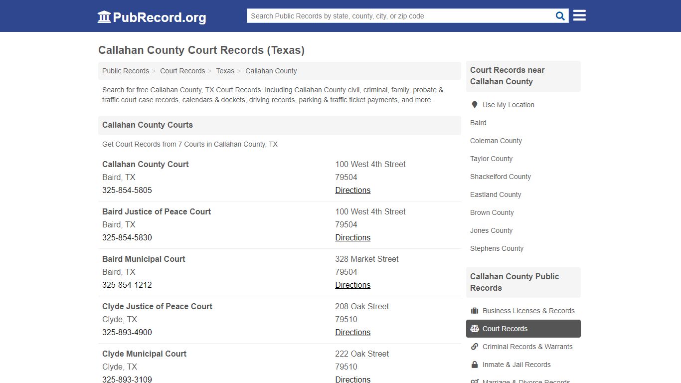 Free Callahan County Court Records (Texas Court Records) - PubRecord.org
